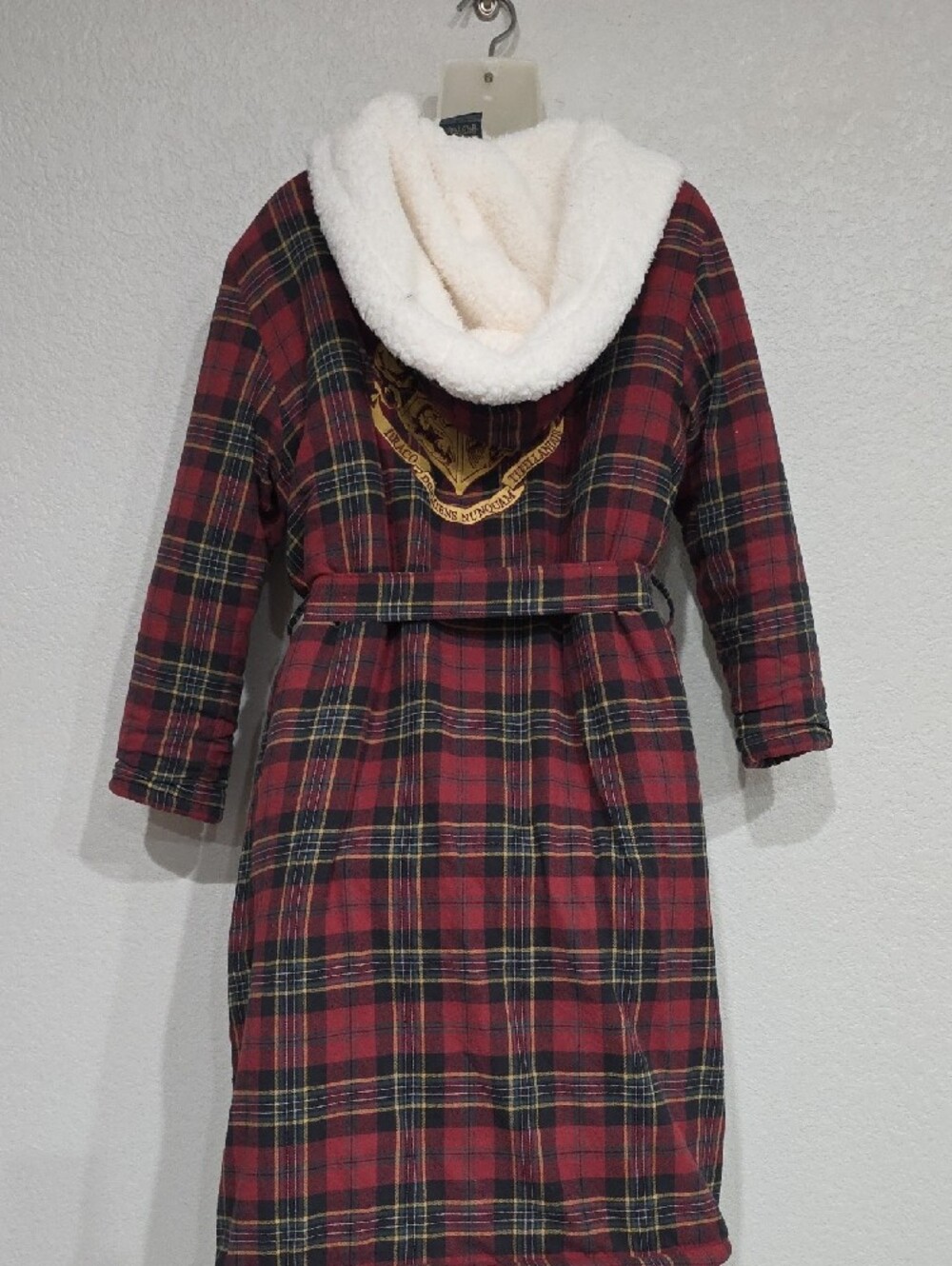 Pottery Barn Teen Harry Potter Red Black Tartan Flannel Sherpa Loungewear Robe - Picture 7 of 13